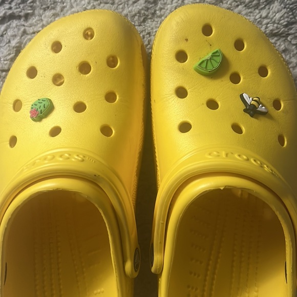 Yellow Classic Women’s Crocs with Jibbitz - Picture 3 of 4